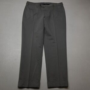 PT01 33x28 Gray Wool Cotton Easy Fit Slim Cuffed Dress Mens Pants